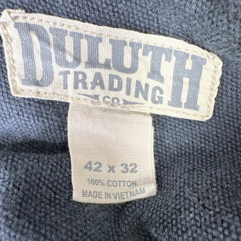Duluth Trading Co Mens 42x32 Black Fire Hose Cargo Work Pants Faded Actual 39x29